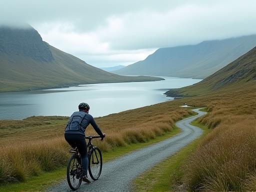 Cycling by tranquil lakes in Connemara